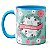 Caneca Feliz Dia das Mães Azul Com Flores Xícara De Presente - Imagem 1