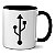 Caneca Símbolo Conexão USB Presente Geek Nerd Criativo - Imagem 1
