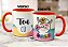 Caneca Divertida Lhama Fofinha Com Flores Teu Cú - Imagem 3