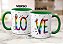 Caneca Presente Namorados Casal Love Amo Arco-íris Criativo - Imagem 3