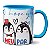 Caneca Casal Namorado Feliz no Amor Meu Par Pinguim Presente - Imagem 3