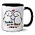 Caneca Flork Namorados Fofos Thankiu Por Me Aturar I Love Iu - Imagem 1