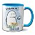 Caneca Flork Vivendo De...Café Ódio E Dívidas! Presente Fofo - Imagem 1
