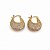 Brinco Argola Arredondada Cravejado Ouro 18K - Imagem 1