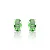 Brinco Gema Oval Green Light Ródio Branco - Imagem 1