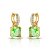 Brinco Argola Cravejado e Pedra Cristal Green Light Ouro 18K - Imagem 1