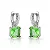 Brinco Argola Cravejado e Pedra Cristal Green Light Ródio Branco - Imagem 1