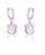 Brinco Argola Click Pendulo Pink Light Ródio Branco - Imagem 1