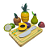 Kit 6 Frutas com Corte + Faca + Tabua - Imagem 1