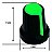 Knob Potenciômetro Eixo Estriado 6mm 481 - 10 Peças Verde - Imagem 2