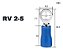 100 Terminal Pre Isolado Olhal 2,5mm Azul Rv2-5 12/10awg - Imagem 2