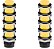 Kit 10 Chaves Push Button R13-507 Botão Start Amarelo Bujão 16mm Interruptor - Imagem 1