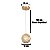 Pendente Led Cristal Bolhas Saturno Esfera Dourado 5W - Imagem 3