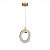 Pendente Cristal Bolhas Disco Vazado 5w Dourado - Imagem 1