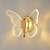 Arandela De Parede Borboleta Dourada Led 5W Moderna - Imagem 2