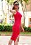 Vestido Canelado Gola V com Fenda Midi - Imagem 5