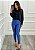 Calça Feminina Tecido P R A D A Azul Skinny - Imagem 4