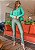 Calça Feminina Tecido P R A D A Verde Skinny - Imagem 1