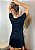 Vestido Em Malha Preto Mandala Olho Grego Azul Pedraria - Imagem 3