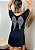 Vestido Em Malha Preto Asa de Anjo Prateada Pedraria HE - Imagem 2