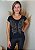 T-shirt Feminina Preta Borboleta Colors Pedraria - Imagem 4