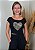 Cropped Feminino Preto Coração Dourado Pedraria - Imagem 1