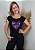 Cropped Feminino Preto Coração Roxo Pedraria - Imagem 3