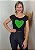 Cropped Feminino Preto Coração Verde Pedraria - Imagem 2