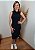 Vestido Midi Canelado Gola Boba Regata Forrado Preto - Imagem 7