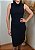 Vestido Midi Canelado Gola Boba Regata Forrado Preto - Imagem 4