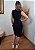 Vestido Midi Canelado Gola Boba Regata Forrado Preto - Imagem 8