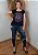T-shirt Feminina Preta Mandala Olho Grego Roxo Pedraria - Imagem 4
