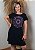 Vestido Em Malha Preto Mandala Olho Grego Roxo Pedraria - Imagem 1