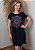 Vestido Em Malha Preto Mandala Olho Grego Roxo Pedraria - Imagem 3