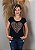T-shirt Feminina Preta Coração Animal Print Pedraria - Imagem 7
