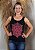 Regata Feminina Preta Mandala Flor Pink Pedraria - Imagem 5