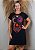 Vestido Em Malha Preto Caveira Colors Laranja Pedraria - Imagem 1