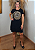 Vestido Em Malha Preto Mandala Olho Grego Dourado Pedraria - Imagem 2