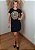 Vestido Em Malha Preto Mandala Olho Grego Dourado Pedraria - Imagem 4