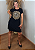 Vestido Em Malha Preto Mandala Olho Grego Dourado Pedraria - Imagem 6