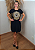 Vestido Em Malha Preto Mandala Olho Grego Dourado Pedraria - Imagem 8