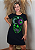 Vestido Em Malha Preto Caveira Colors Verde Pedraria - Imagem 1
