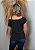 T-shirt Feminina Estonada Coração Preto e Lilás Pedraria - Imagem 9