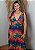 Vestido Longo Em Malha Floral Com Bojo Sem Manga Alça Ajustavel Flores Colors - Imagem 2