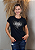 T-shirt Feminina Preta Baby Look Coração 3D Pedraria - Imagem 3