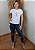 T-shirt Feminina Branca Baby Look Espirito Santo Cruz Pedraria - Imagem 4
