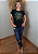 T-shirt Feminina Preta Baby Look Trevo Quatro Folhas Verde Pedraria - Imagem 2