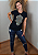 T-shirt Feminina Preta Baby Look Mão de Fatima Pedraria - Imagem 4