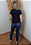 T-shirt Feminina Preta Baby Look Sagrado Coração Pedraria - Imagem 10