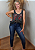Regata Feminina Cropped Estonado Renda Rolling Stones Pedraria - Imagem 8